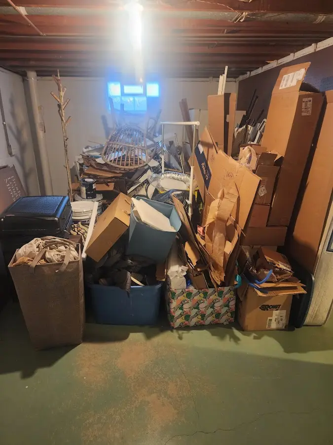 Roll-off dumpster container at job site for 15 Yard Dumpster Rental in Warwick